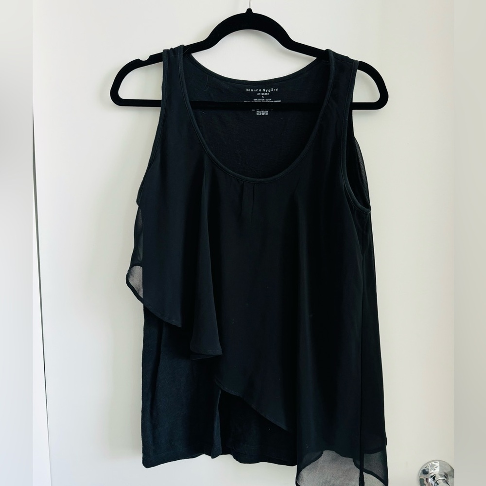 Sleeveless knit + sheer top